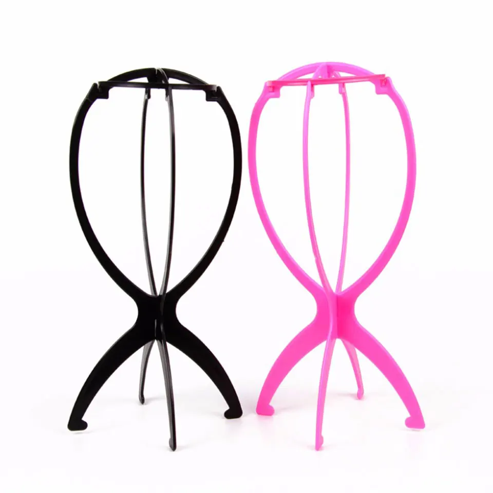 

Wholesales 1pcs Ajustable Wig Stands Plastic Hat Display Wig Head Holders Mannequin Head Stand Portable Folding Wig Stand