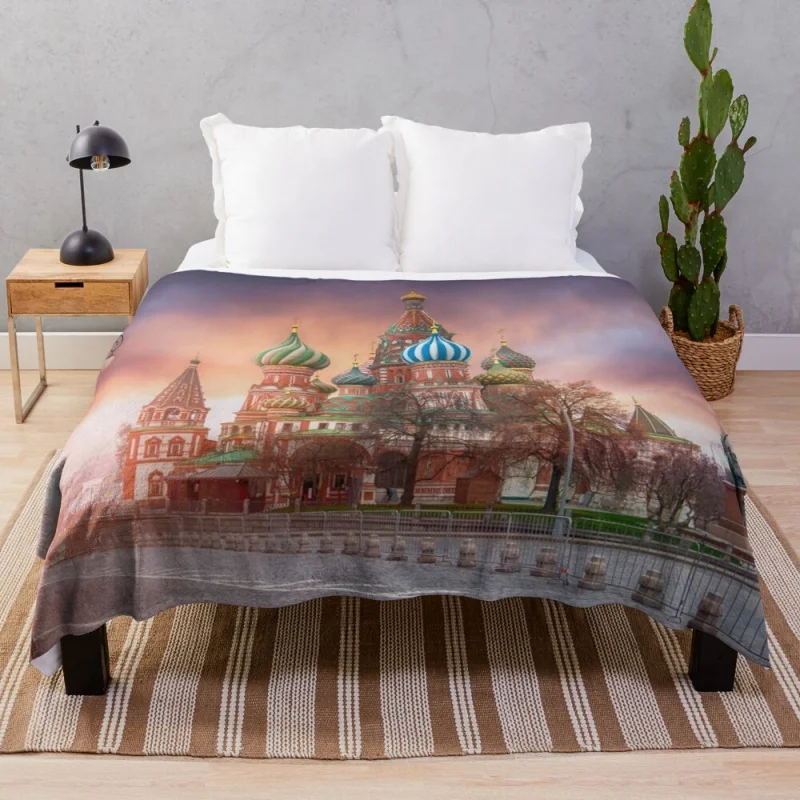 

Saint Basil's Cathedral In Moscow Russia Bohemian Squishmallow Bunk Beds Sofa Fur Blanket Twin Throw Blanket 5 sizes/200x180