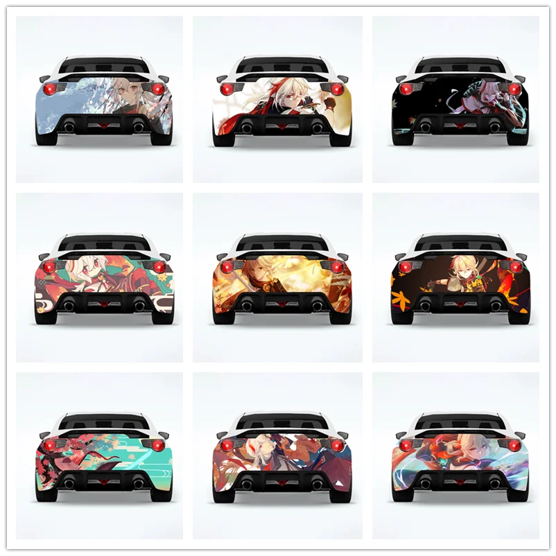 

Ударопрочная Автомобильная оболочка kaedeharра Kazuha Genshin, задняя Автомобильная наклейка, оригинальная мультяшная наклейка, модификация внешнег...