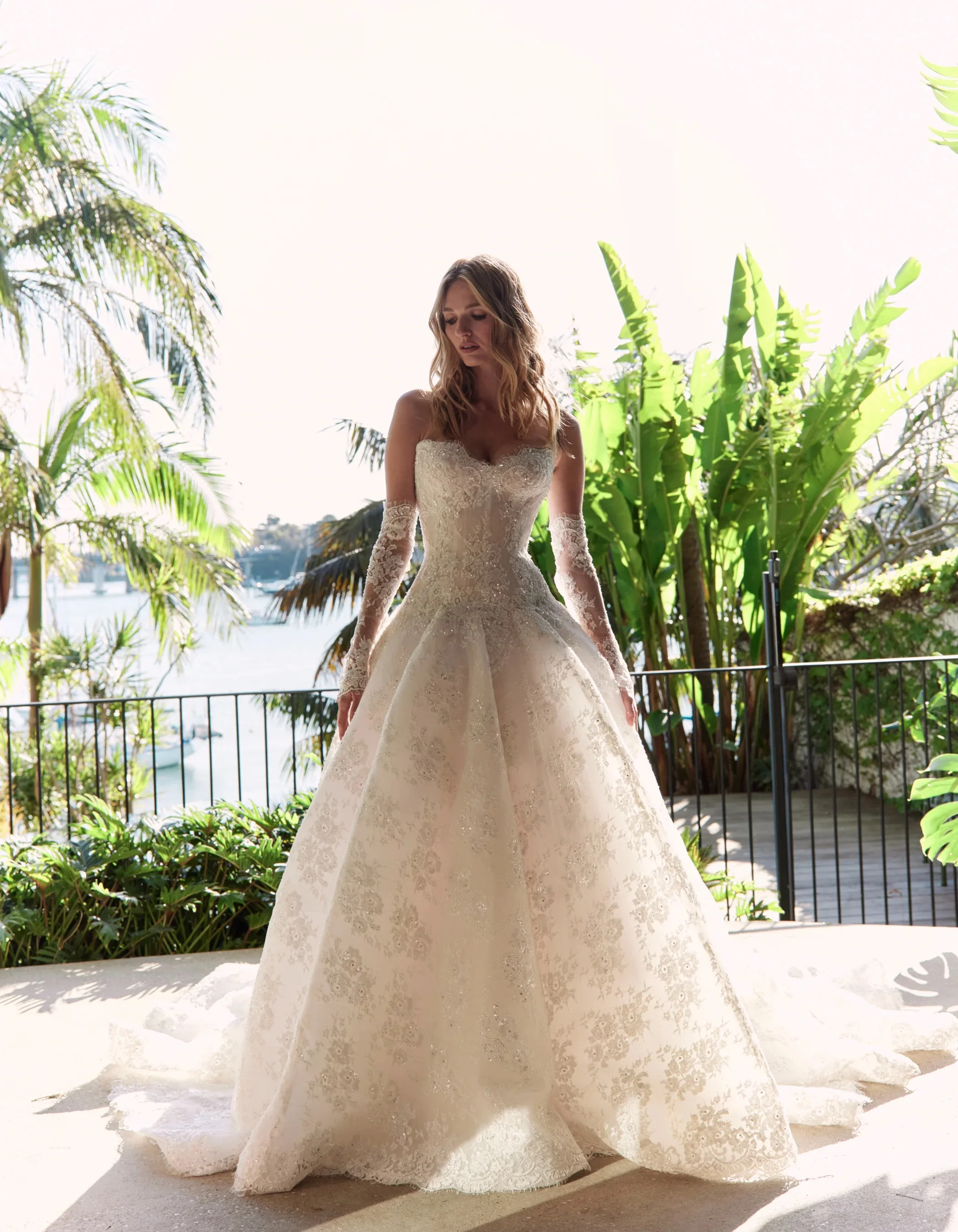 Vestidos De Novia Elegantes Lujo Vestido Encaje Mangas Desmontables Свадебное платье на заказ Con Brillos Корсет