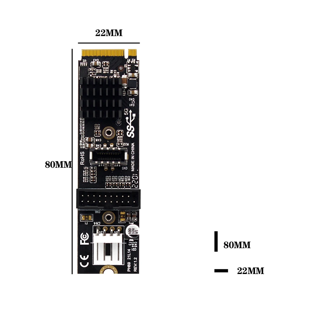 

Плата расширения USB3.1 PCIe, адаптер, 2 порта USB3.1, хаб, внутренний 19pin 20-контактный разъем, Φ C до M.2 MKEY PCIe express, карта адаптера