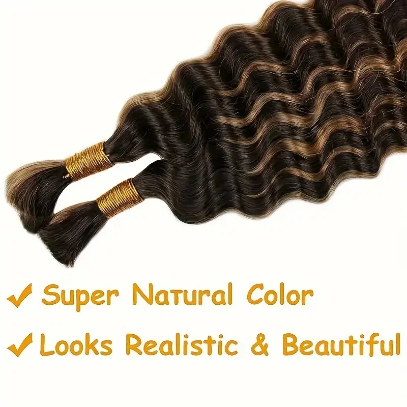 Boho Braids человеческие волосы Объемное плетение волос 100% Глубокая волна без утка