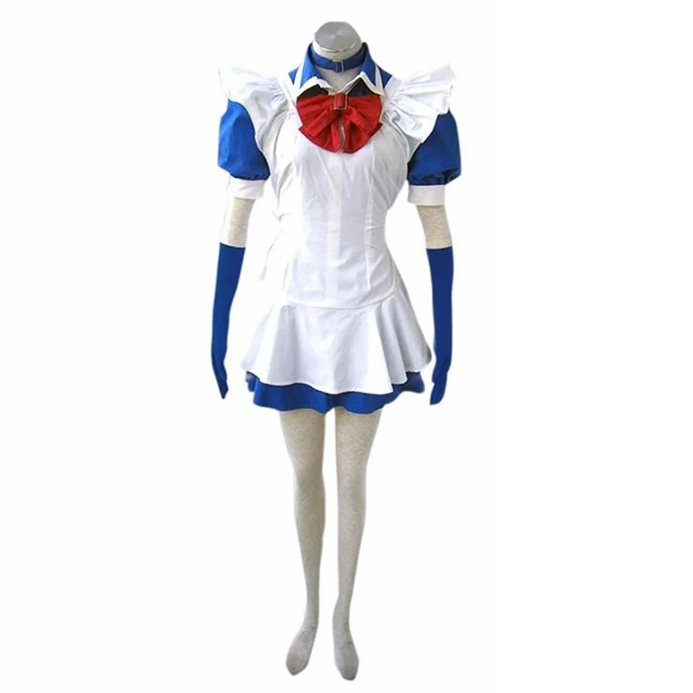 Унисекс аниме Cosikkitousen косплей костюм горничной фартук платье нестандартного