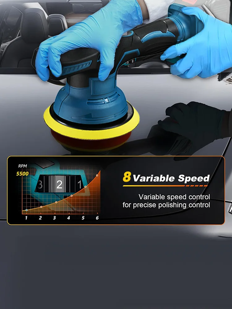 5500 об/мин беспроводной автомобильный полировщик набор портативный