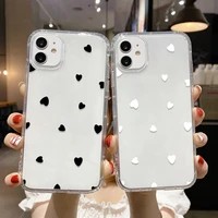 love heart phone case for iphone 13 12 11 pro max x xr xs max 6 6s 7 8 plus se 2020 shockproof transparent soft silicone cover