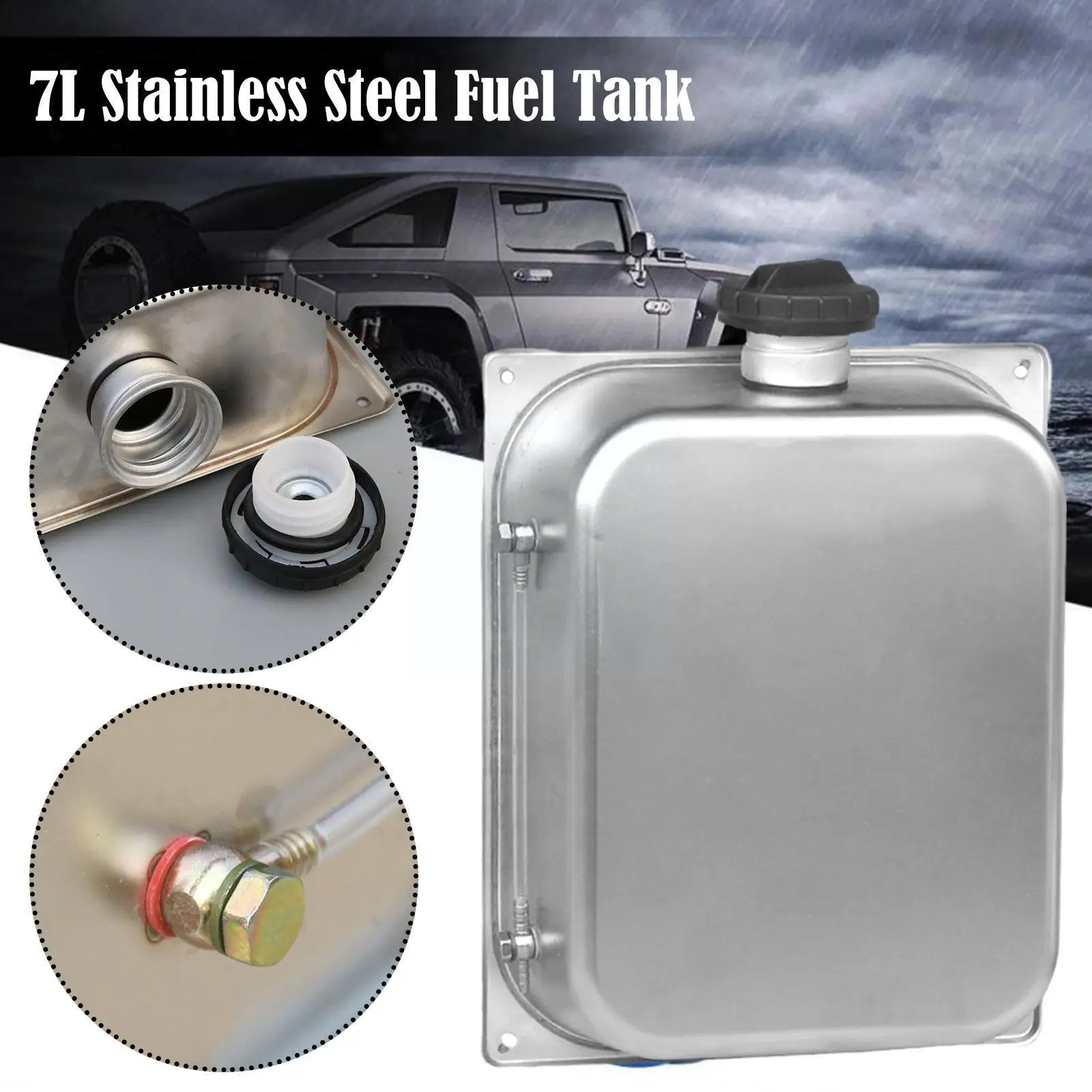 

7L Stainless Steel Gasoline Petrol Fuel Tank Can Fit For Webasto Eberspacher Universal Heater Car Accessories Fuel Tank D4F2
