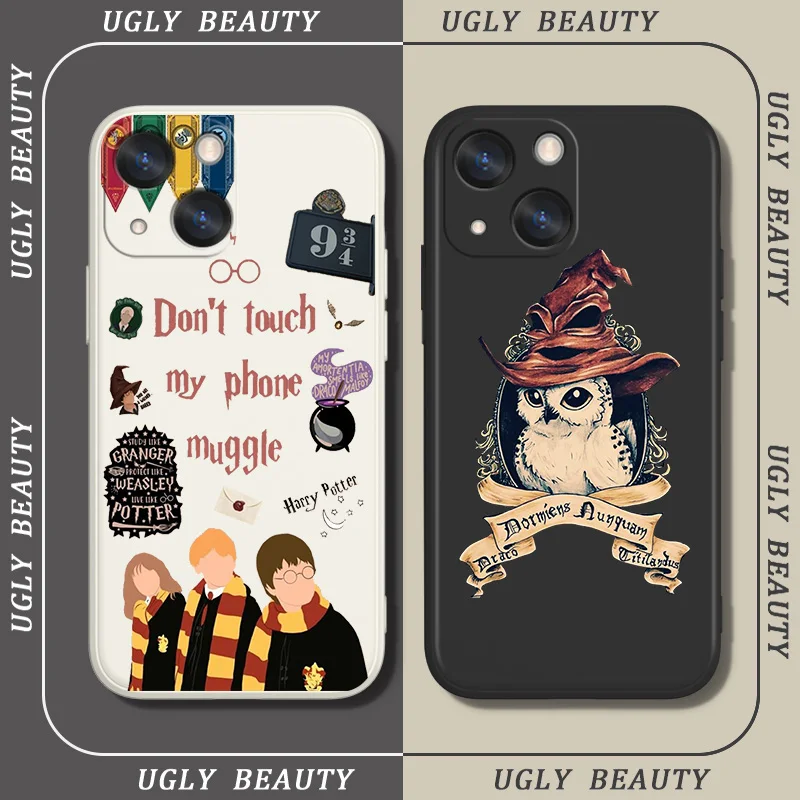 

P-Potterre Anime Harry Phone Case For iPhone 6 6S 7 8 plus X XR XS 11 12 13 14 pro MAX 12 13 mini Liquid Rope Soft Funda Cover