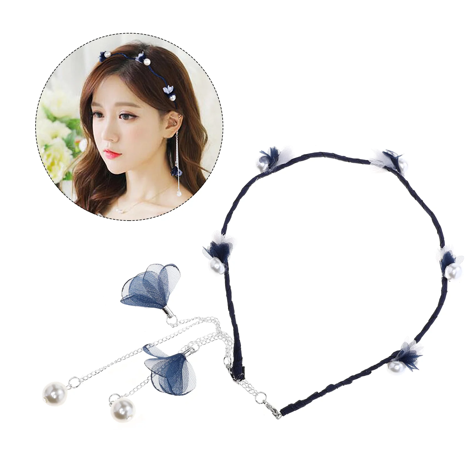 Повязка на голову с поддельными серьгами висячая повязка для волос кисточками