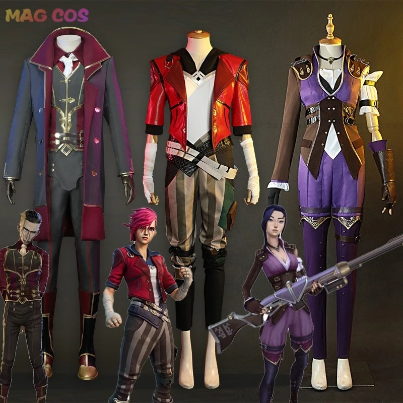 Arcane Vi Violet TV Lol Silco Caitlyn Косплей Костюм Игра Ролевая игра Женский наряд Хэллоуин