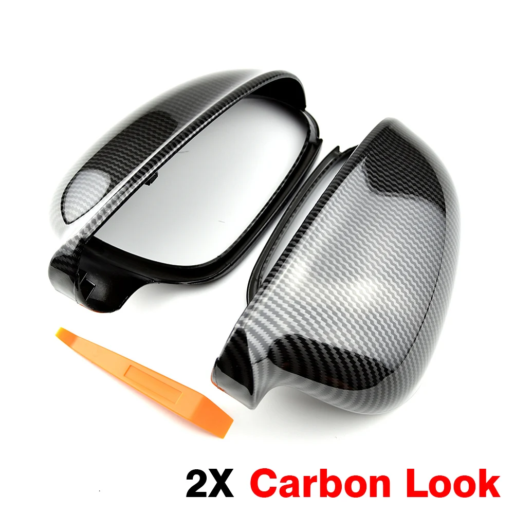 

Fashion Bright Black Mirror Cover Rearview Side Mirror Cap For VW Volkswagen Passat B6 R36 Golf 5 Jetta MK5