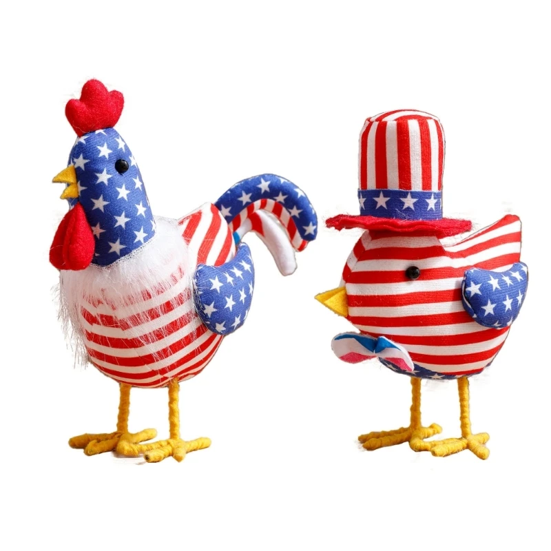 

E56C Independence Day Chicken Ornament Rooster Holiday Birthday Party Decoration