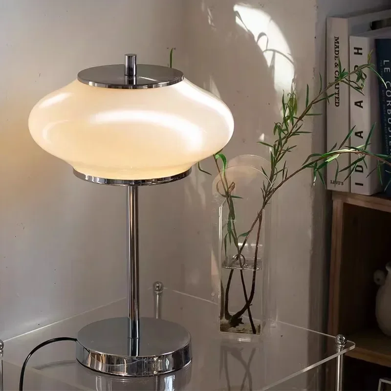 Lámpara de mesa diseño OVNI danés sala estar minimalista para lámpara vidrio esquina bauhaus oficina estudio