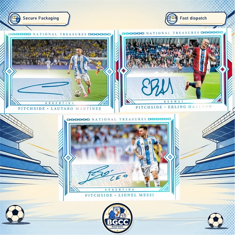 Коллекционная карточка DIY Panini: Футбольные автографы с Чемпионата мира FIFA (Лаутаро, Месси, Холанд, Ямаль) — Серия «Автографы на поле» (art.: 3920dc62bcd8b) - 3920dc62bcd8b