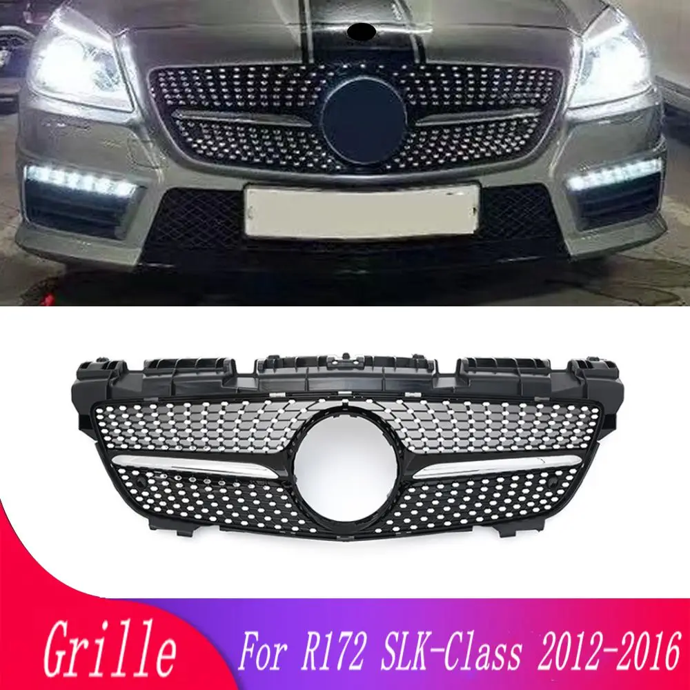 

Car front bumper modified diamond front grille for Mercedes-Benz SLK-class R172 SLK200 SLK250 SLK350 2012-2016 racing grille