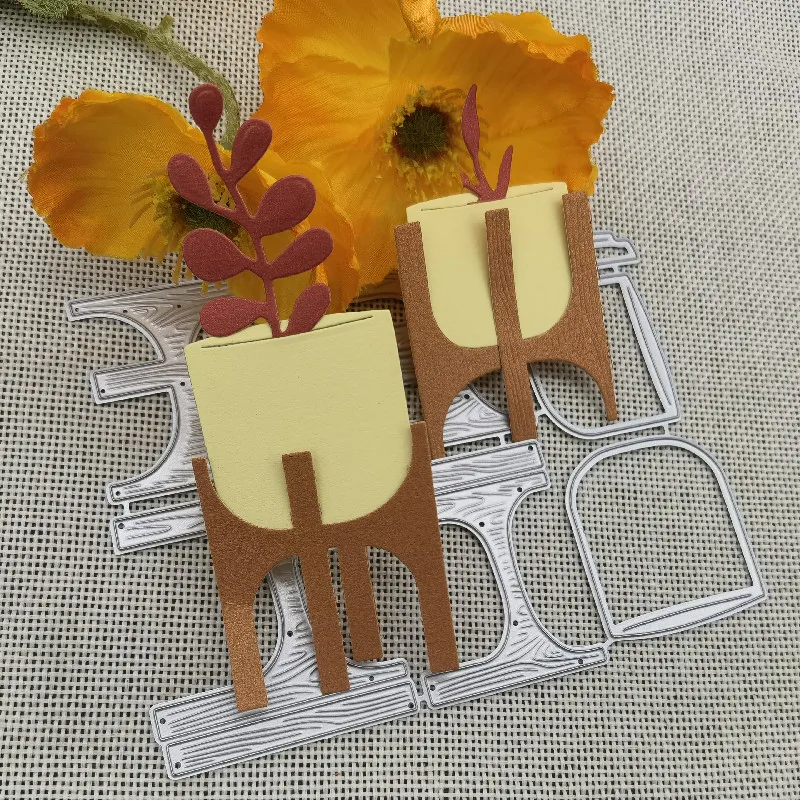 Цветочная рамка, металлические трафареты для вырезания, трафареты для «сделай сам», скрапбукинг, декоративное тиснение, ручная работа, шаблон, рамка для цветочного горшка