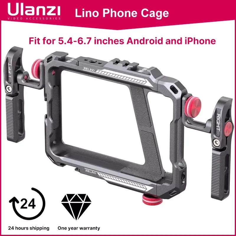 

Ulanzi Lino Phone Cage Video Vlog Rig Handle For 5.4'' to 6.7'' iPhone X 11 12 13 Mini Pro Max Android Phone Pho