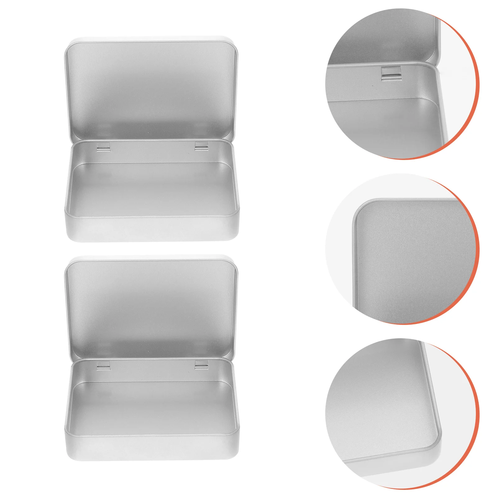 

Box Tin Tins Storage Metal Rectangular Hinged Tinplate Small Candy Containers Tea Empty Container Boxes Mini Lids Organizer