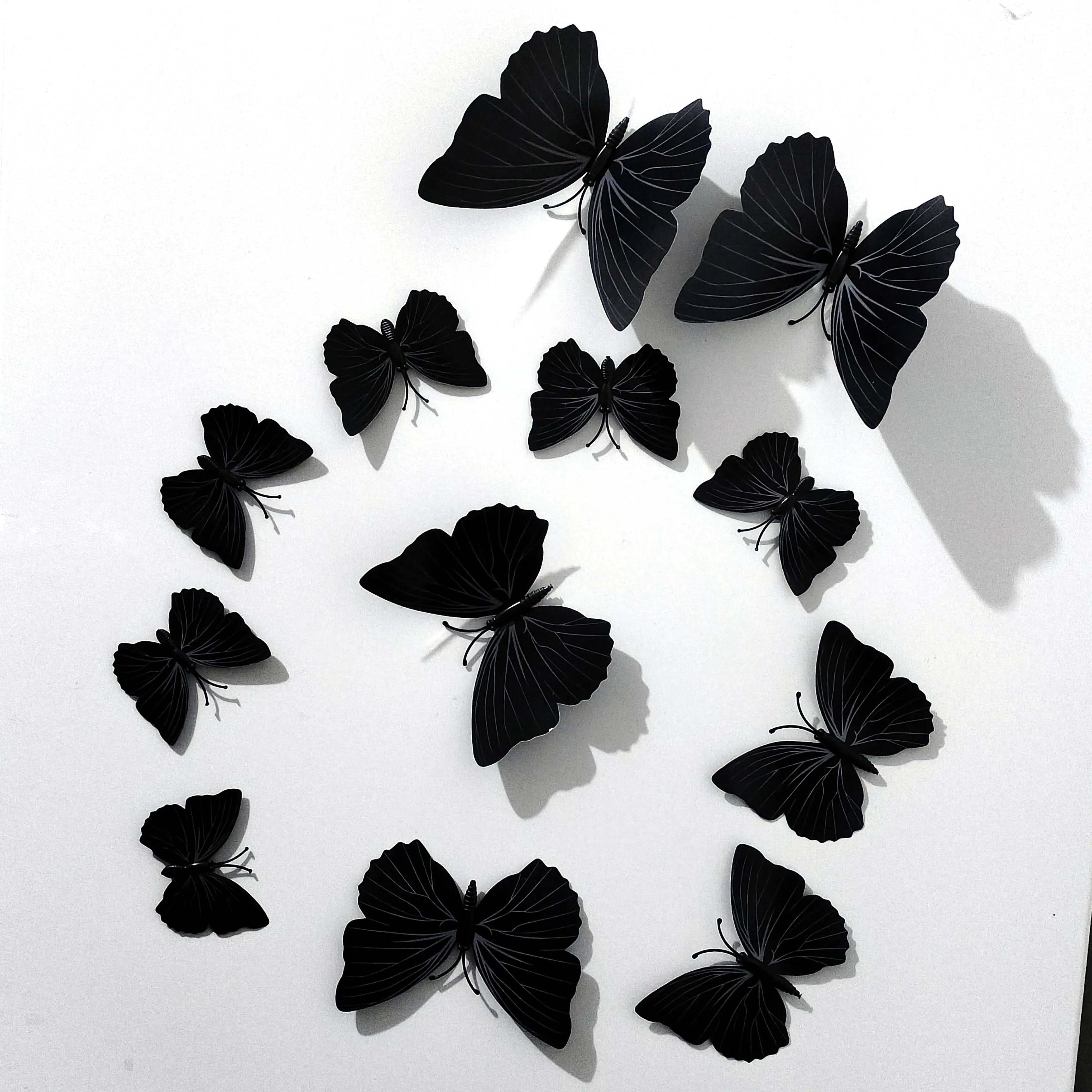

12Pcs Butterflies 3D Wall Sticker New Year Home Decor Decals Butterfly Wedding Decorations PVC Living Room Wallpaper Stickers
