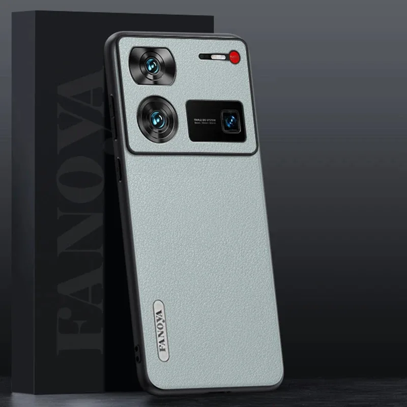 Для Nubia Z60 Ultra Чехол Мягкая веганская кожа Защитная задняя крышка для nubia Z50Ultra