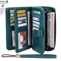High Quality Women Wallet RFID Anti-theft Leather Wallets For Woman Long Zipper Large Ladies Clutch Bag Female Purse Card Holder