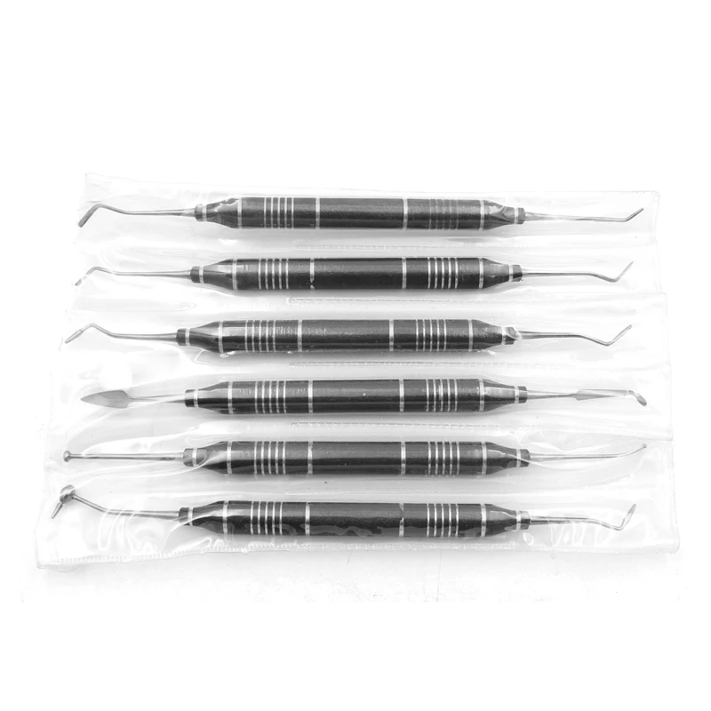 6Pcs/SetDental Composite Resin Filling Spatula Aesthetic Restoration Set Resin Filler Set Dental Tool Restoration Spatula