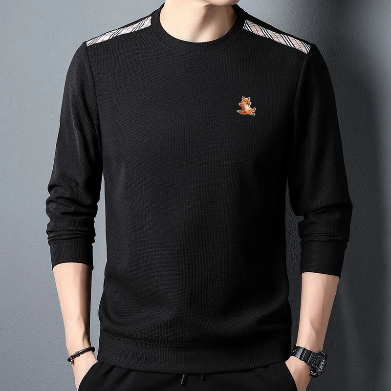 

New Men Shirt Brand Lazy Fox Embroidery Logo Appliqued Polo Shirt Spring Summer Fashion Casual Long Sleeve Tees Tops Men T Shirt