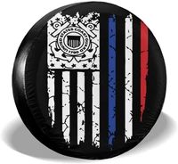 us coast guard american flag universal spare tire cover waterproof wheel cover for rv suv trailer truck