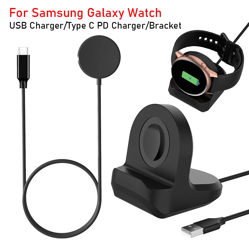 

Зарядный кабель для Samsung Galaxy Watch 5 PRO 4 3, зарядное устройство USB для Samsung Watch 4 S3, Держатель зарядного устройства для умных часов, док-станция
