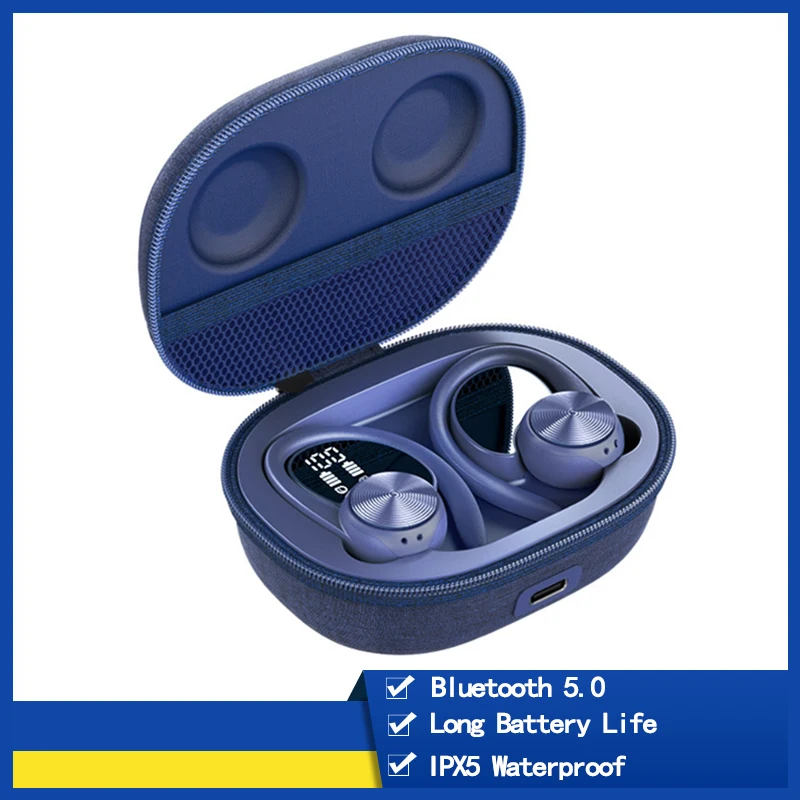 

Беспроводные наушники, спортивные игровые Bluetooth наушники, IPX5 Водонепроницаемая гарнитура, стереонаушники с музыкой и басами для IPhone, телефо...