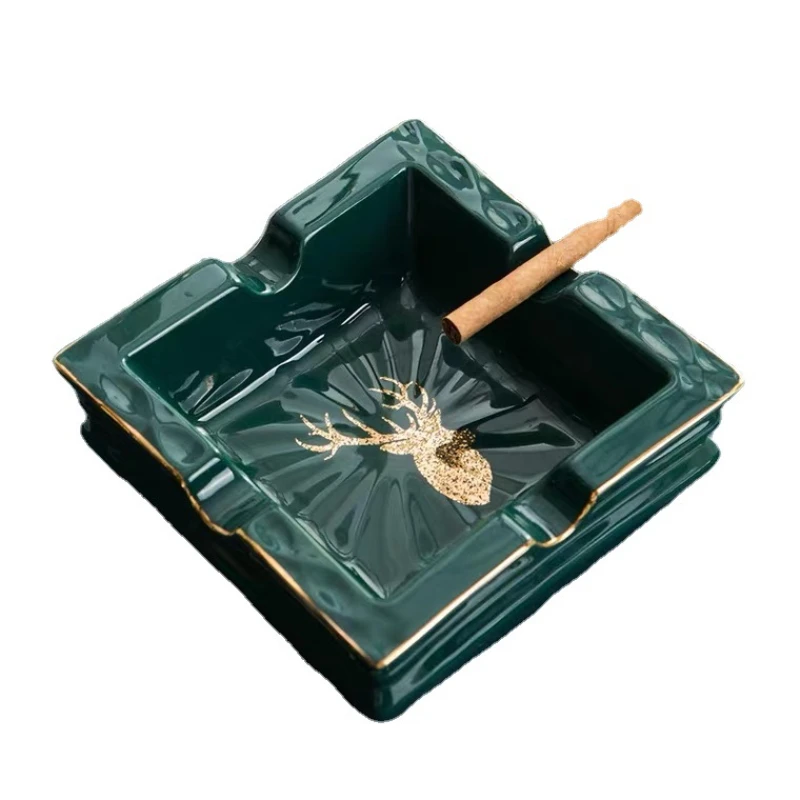

Nordic Minimalist Ceramic Decorative Ashtray Creative Household Ashtray Square Personality Fashion Cigar Ashtray Ceramic