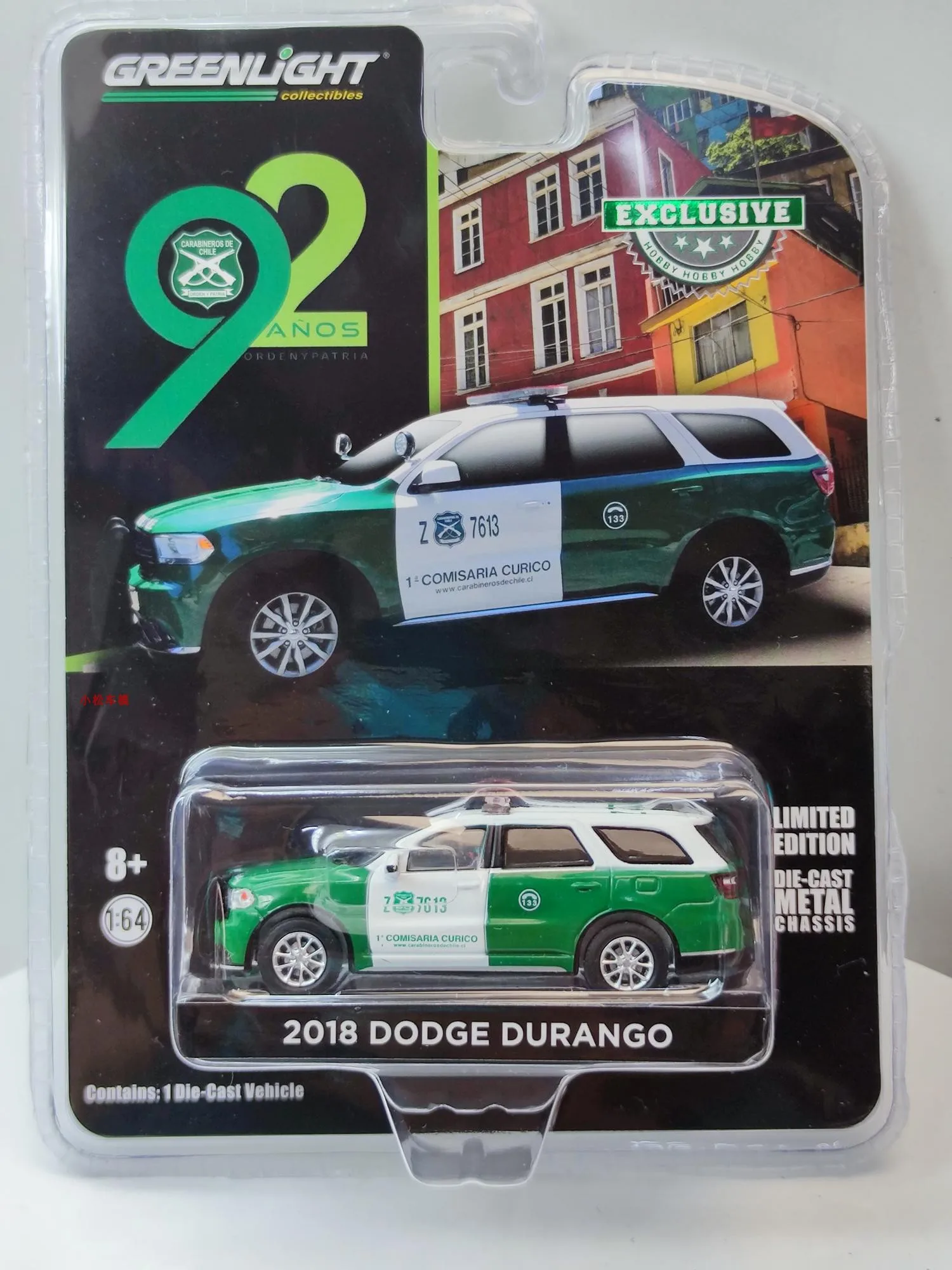 GreenLight 1:64 2018 dodge durango, Чили, полицейские автомобили, коллекторы литых под давлением моделей автомобилей для подарков