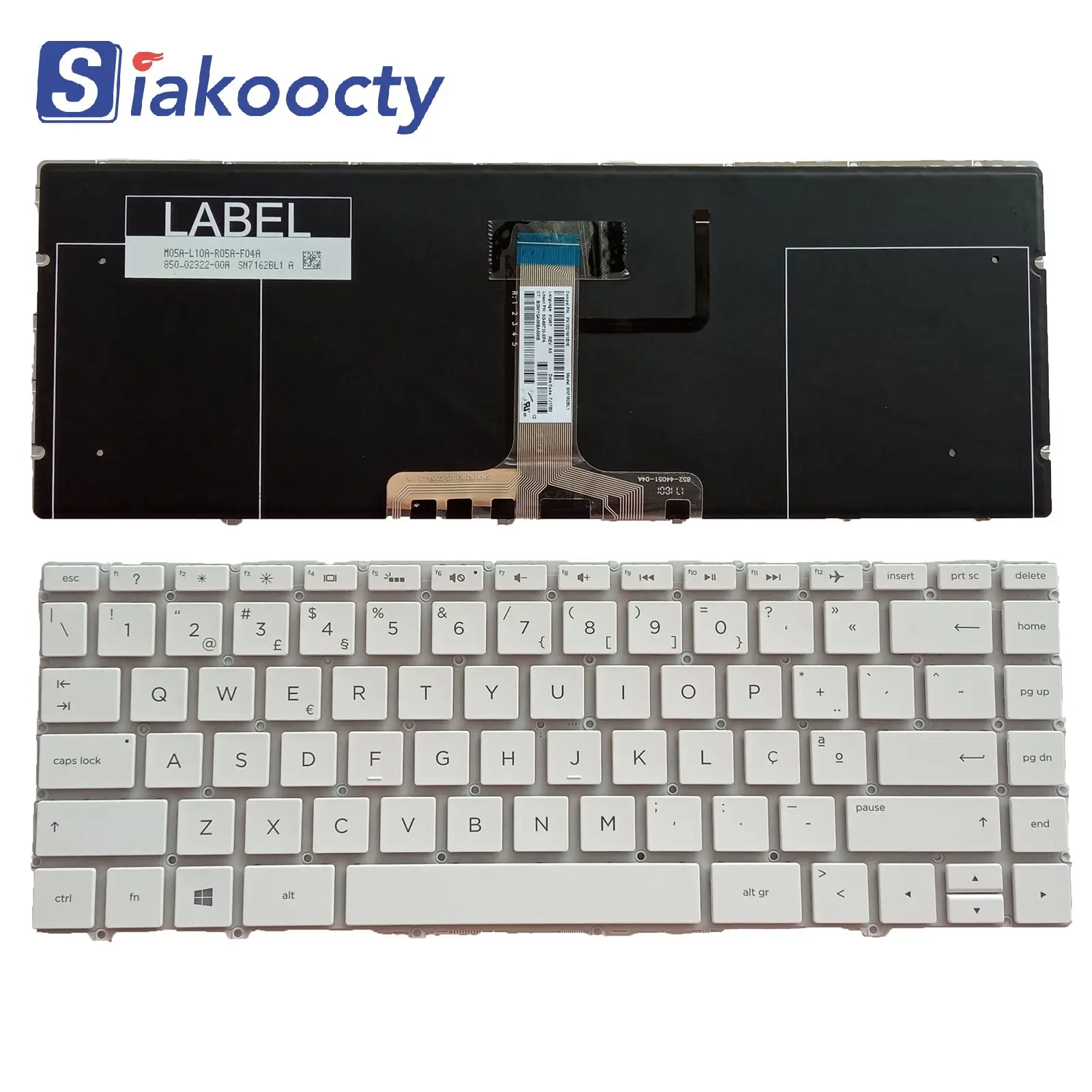 Клавиатура белая с подсветкой для HP Spectre 13-AF 13-af000 13-af500