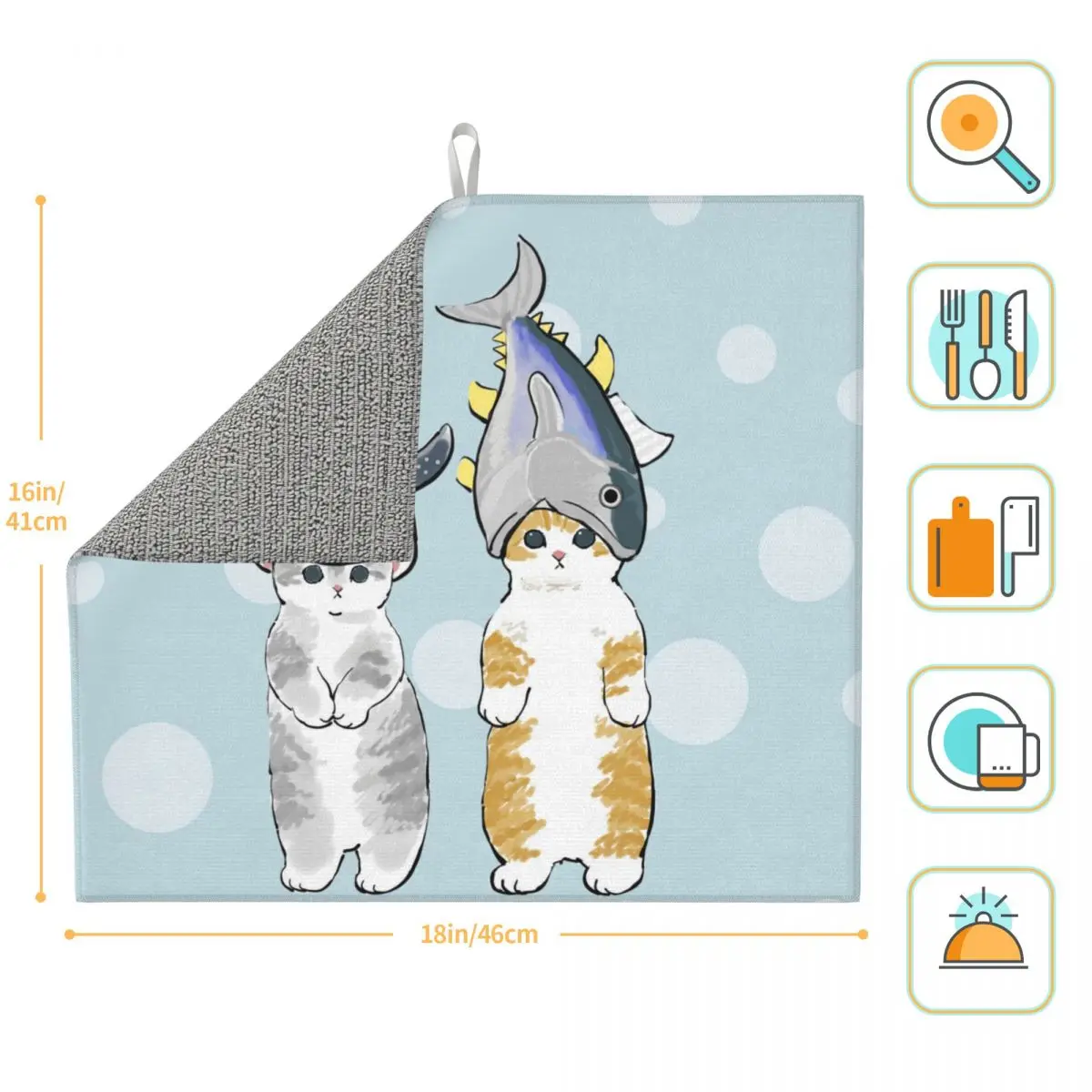 Котята притягивающие к покусу акулы мофу песок кошка коврик для сушки посуды