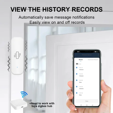 Датчик вибрации iHseno Tuya Wi-Fi/Zigbee