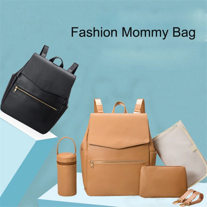 

Baby Diaper Bag Pu Leather Maternity Packages Large Capacity Mommy Nappy Stroller Bags Newborn Travel Handbags With Changing Pad
