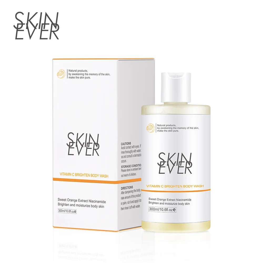 

SKIN EVER Vitamin C Niacinamide Whitening Body Wash Fade Melanin Cleanser Skin Moisturizes Relieves Dryness Body Wash 300ml