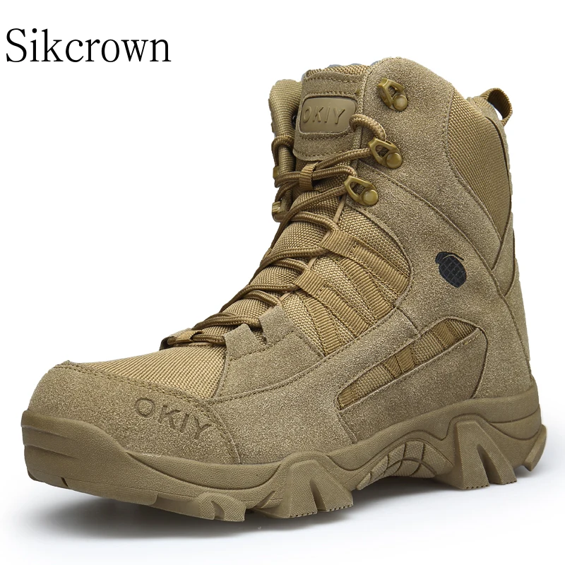 

military boots man under armor tactical boots army Footwear Special Force Leather Desert Combat Work Safety Shoes Ankle Plus Siz