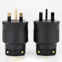 high quality uk male ac power plug gold rhodium plated inlet outlet power connector