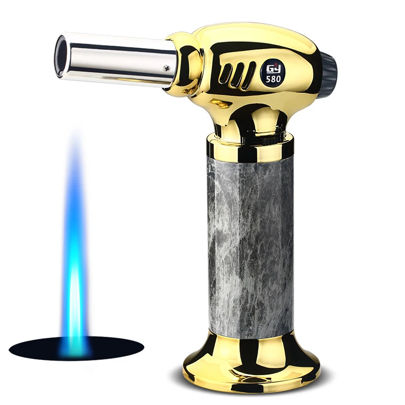 

New Desktop Welding Gun Metal 1300 ° Blue Flame Spray Gun Kitchen Outdoor BBQ Lighter Personality Gas Lighter Unusual Lighters