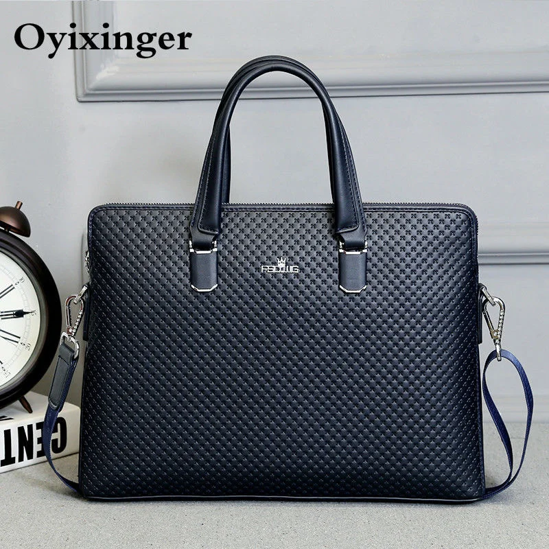 men leather briefcase office bags for man famous brand crossbody messenger computer bag male lawyer luxury handbags bolso hombre free global shipping