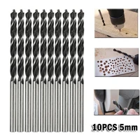 10pcs woodworking spiral drill bit 5mm diameter wood drills with center point high strength drilling tool for woodworking tools