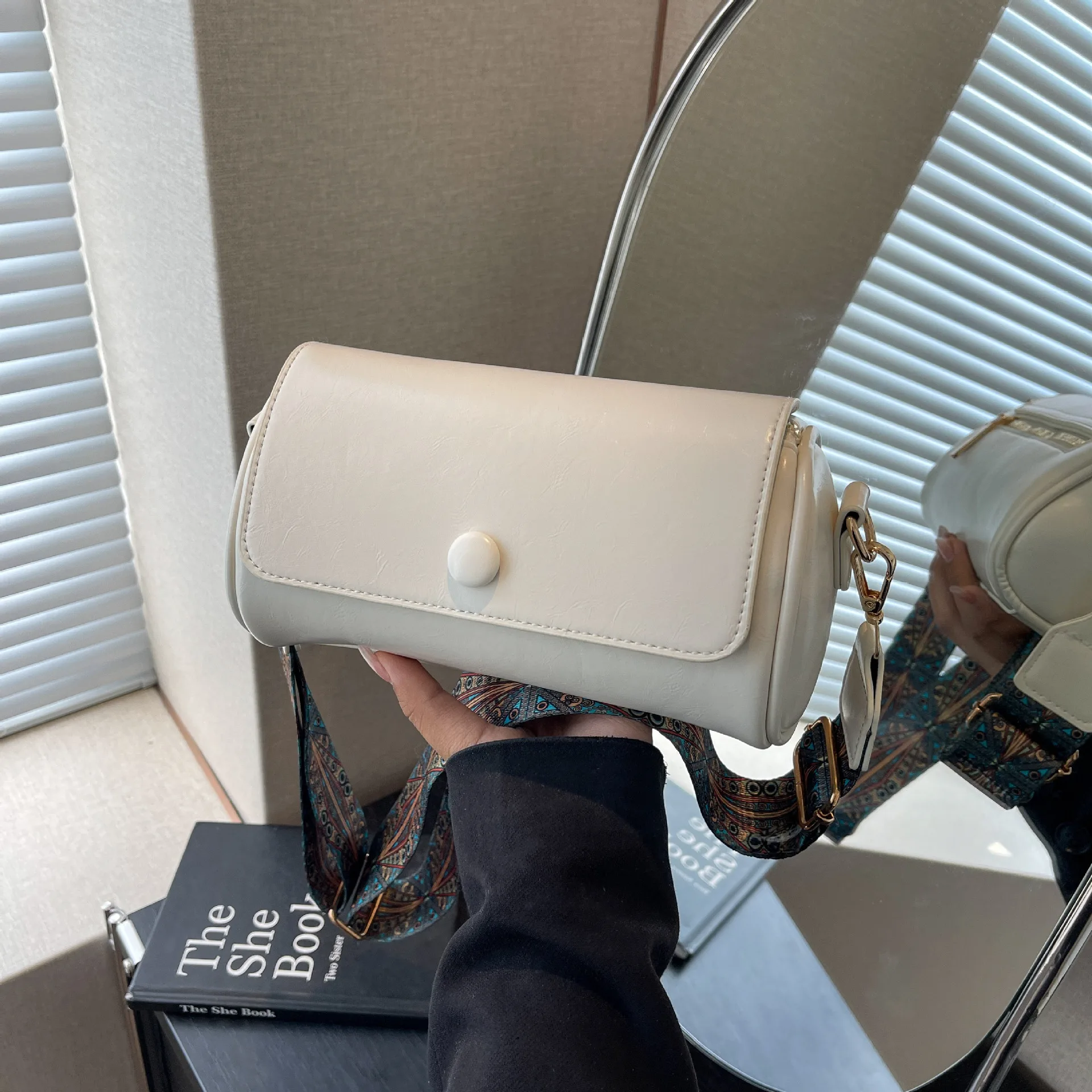 Женская винтажная сумка через плечо с широким ремешком летняя сумка-тоут женские