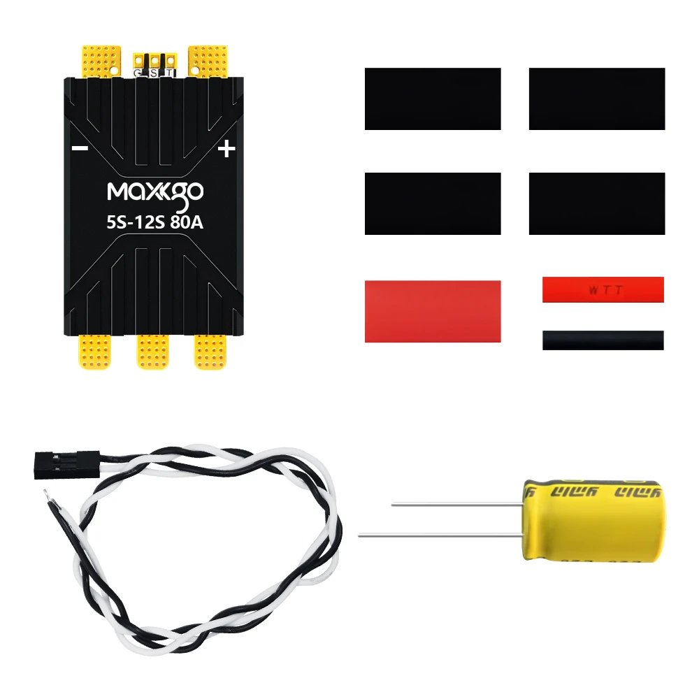 Фото MAXKGO 80A 5-12S AM32 ESC Dshot 128KHz PWM с высокой частотой перепрограммирования для мультироторных сельскохозяйственных БПЛА, дронов и самолетов с фиксированным крылом №1