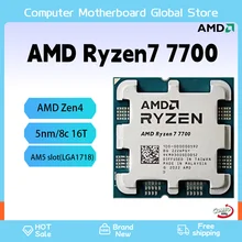 New AMD Ryzen 7 7700 R7 7700 4.5 GHz 8-Core 16-Thread CPU Processor5NM L3=32M 100-000000591 Socket AM5 New Sealed Without cooler