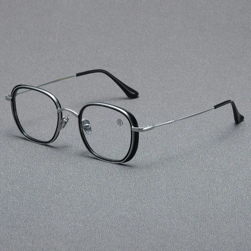 

Pure Titanium Glasses Frame For Men Women Designer Square Fashion Eyewear High-end Acetate Opticall Eyeglasses