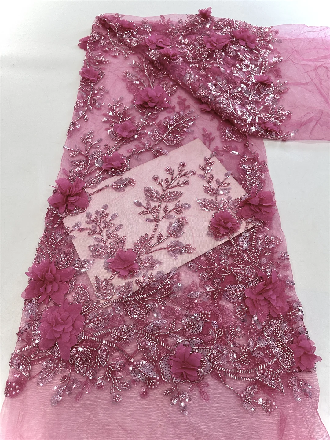 Африканская французская кружевная ткань с бисером 2024 высококачественное