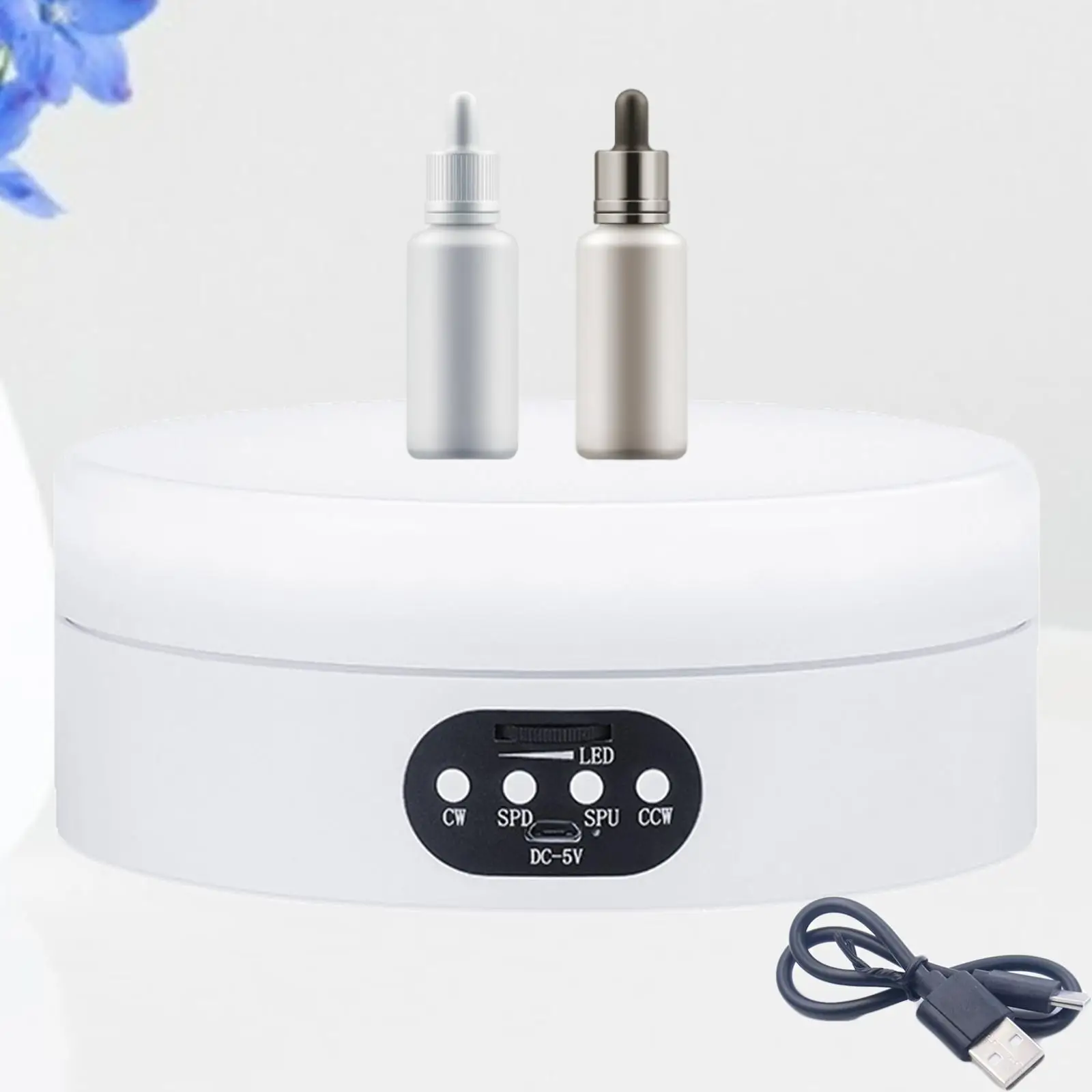 

Turntable Display Stand, Electric Rotating Display Stand Show Case Revolving Platform for Doll Toy Digital Product Glass