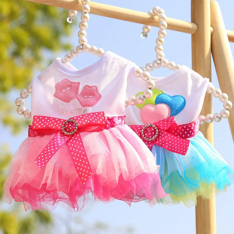 

Summer Dog Dress Puppy Princess Skirt Cute Bow Lace Dress For Small Medium Dogs Poodle Chihuahua Costume Lovely Pet Clothes