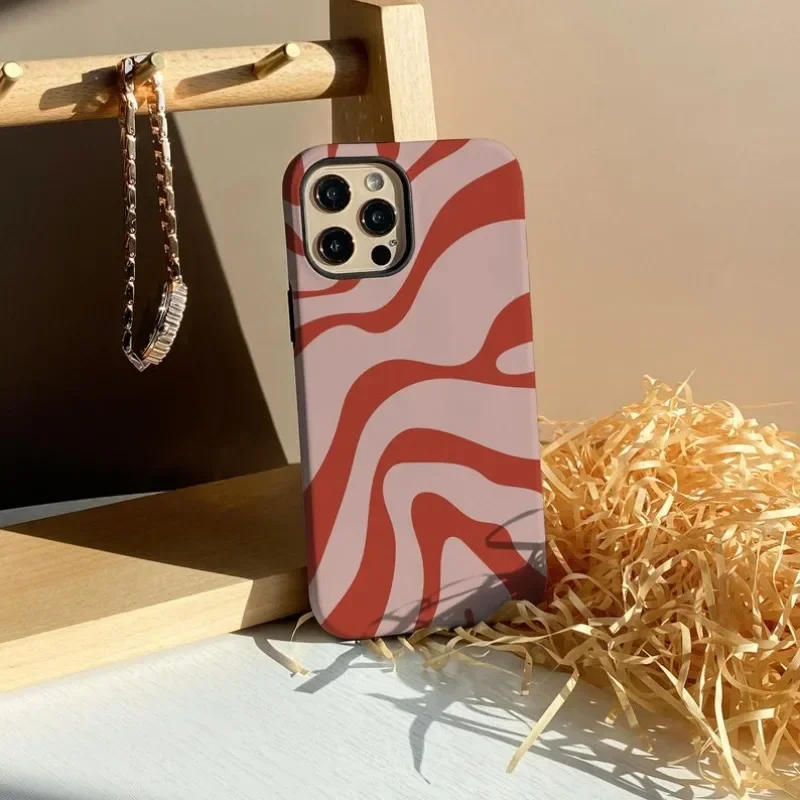 Персонализированный чехол для телефона Red Swirl iPhone 16 15 14 13 12 11 Pro Max Plus роскошная