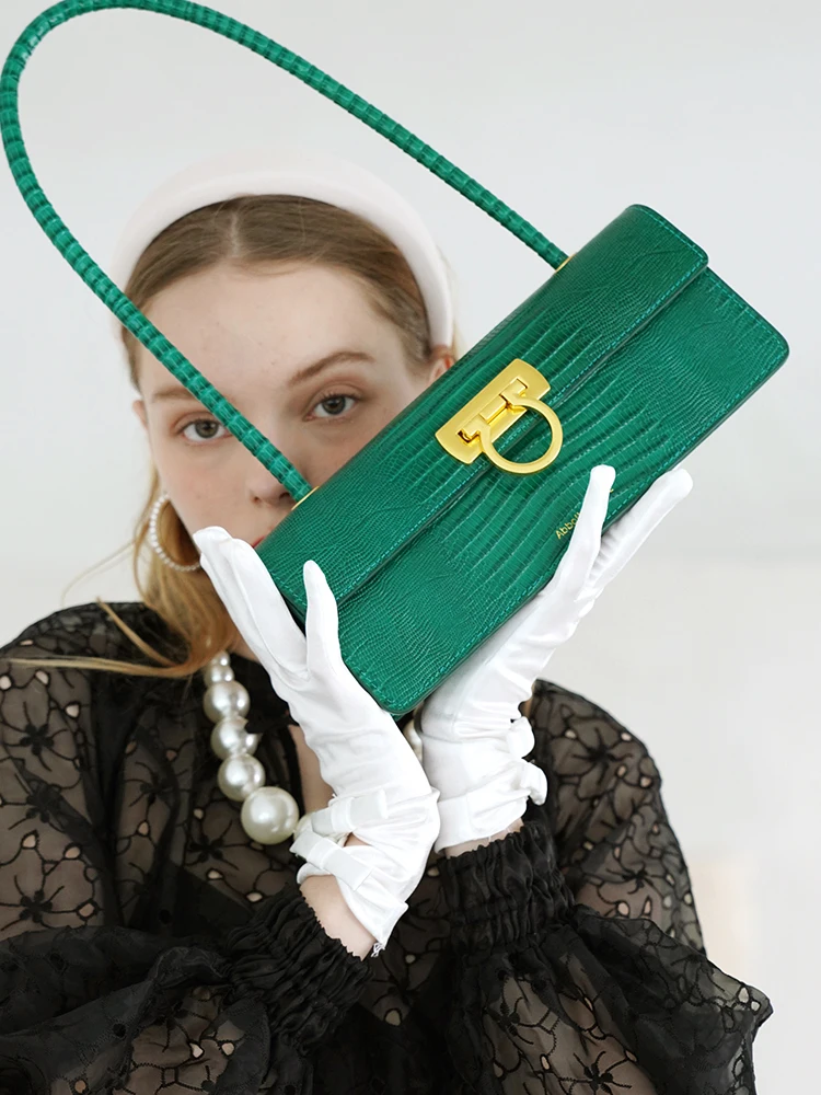 

Новинка 2022 нишевая сумка для органов оригинальный дизайн Сумочка для подмышек Ретро сумка через плечо с узором в виде ящерицы